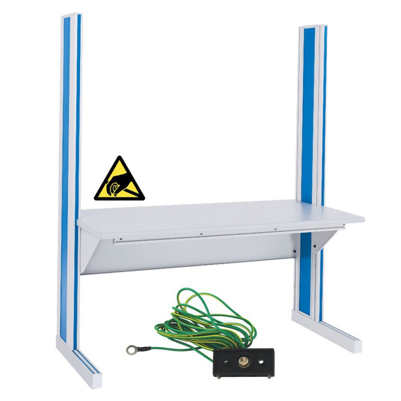 IAC Dimension 4 Modular Workstation w/ ESD Top Option – Single Sided Starter Unit 30”D x 60-72”L x 72”H