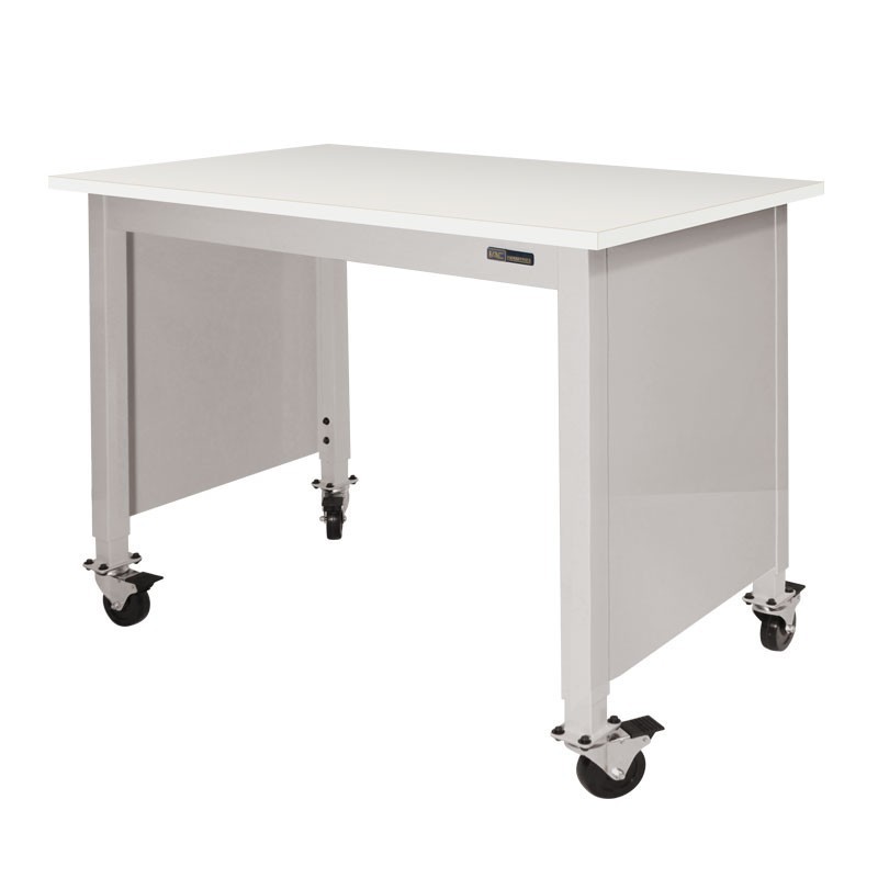 MOBILE LAB TABLE - ADJUSTABLE 30-36" (H) X 24-36" (W) X 48-96" (L) - LAM Top - w/End Panels