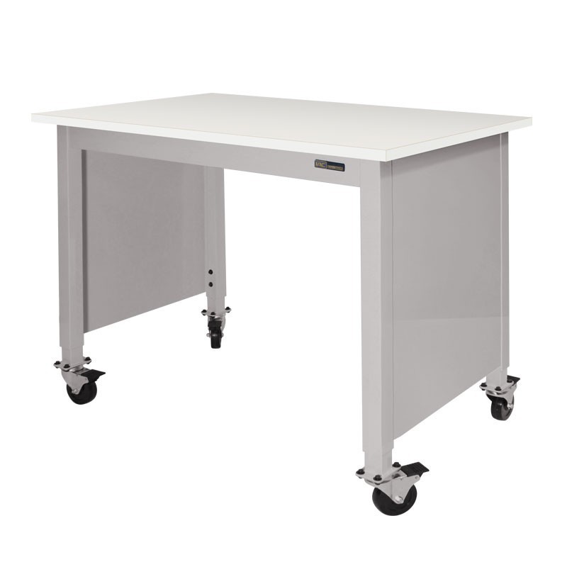 MOBILE LAB TABLE - ADJUSTABLE 30-36" (H) X 24-36" (W) X 48-96" (L) - LAM Top - w/End Panels