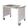 MOBILE STAINLESS STEEL LAB TABLE - ADJUSTABLE 30-36" (H) x 24-36" (W) X 48-96" (L) w/End Panels