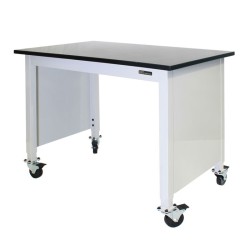 MOBILE TRESPA LAB TABLE - ADJUSTABLE 30-36" (H) x 24-36" (W) X 48-96" (L) w/End Panels