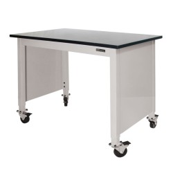 MOBILE TRESPA LAB TABLE - ADJUSTABLE 30-36" (H) x 24-36" (W) X 48-96" (L) w/End Panels