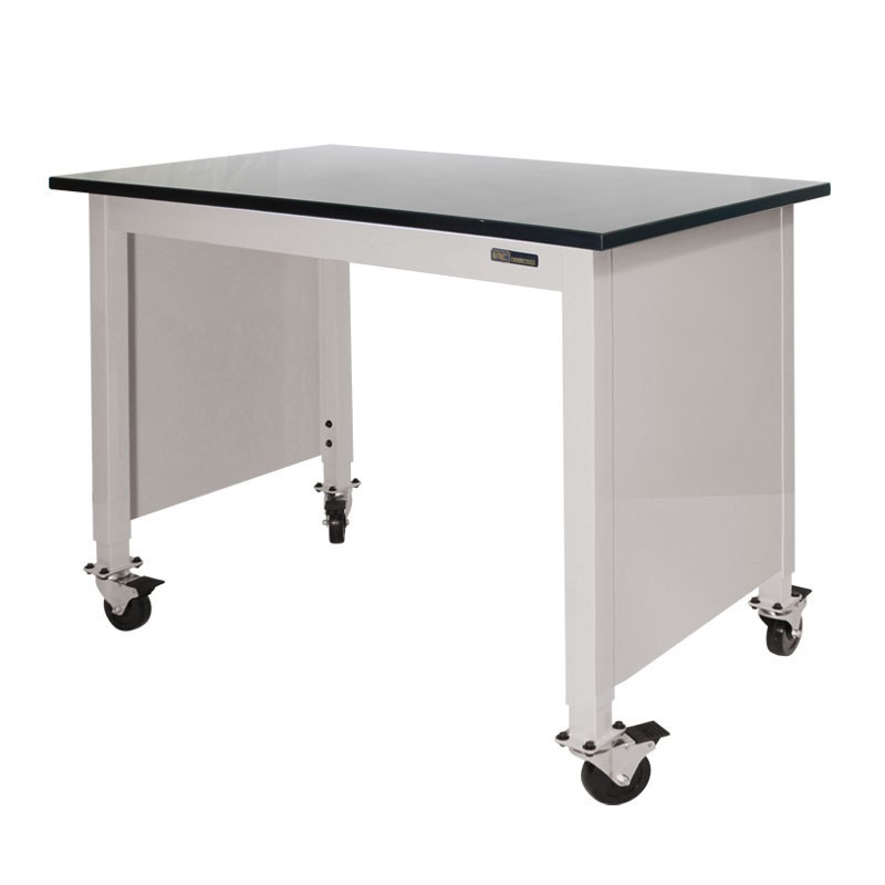 MOBILE TRESPA LAB TABLE - ADJUSTABLE 30-36" (H) x 24-36" (W) X 48-96" (L) w/End Panels