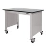 MOBILE TRESPA LAB TABLE - ADJUSTABLE 30-36" (H) x 24-36" (W) X 48-96" (L) w/End Panels