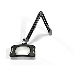 7 x 5.25" Rectangular Green-Lite® LED Magnifiers with Table Edge Clamp