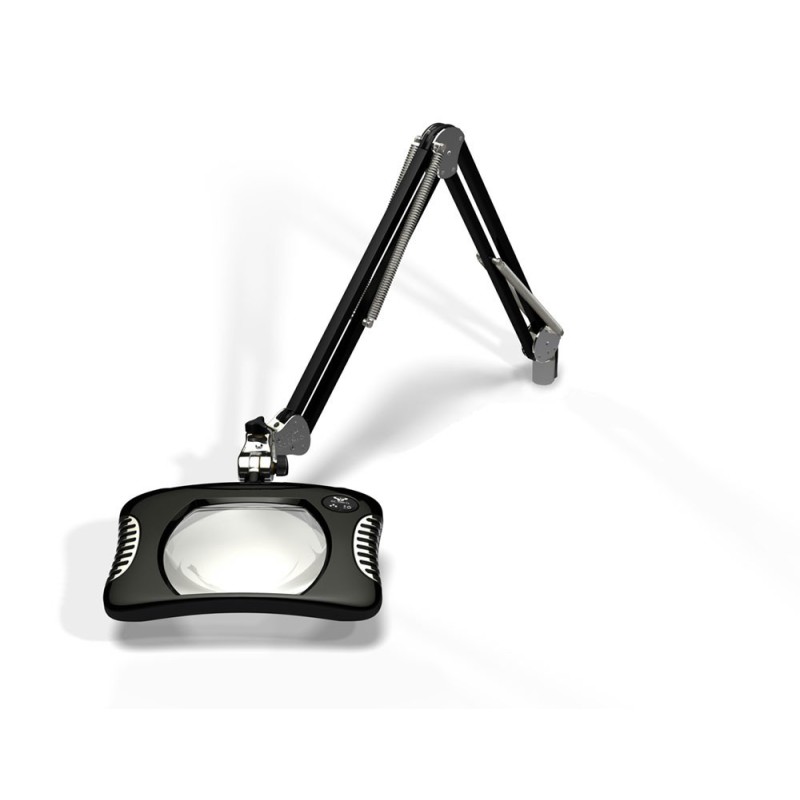 7 x 5.25" Rectangular Green-Lite® LED Magnifiers with Table Edge Clamp