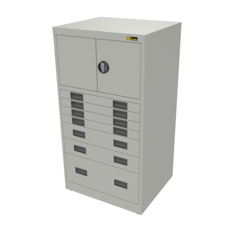 4x 3" + 2x 6" + 1x 12" Drawers / 2x 15" Top Doors