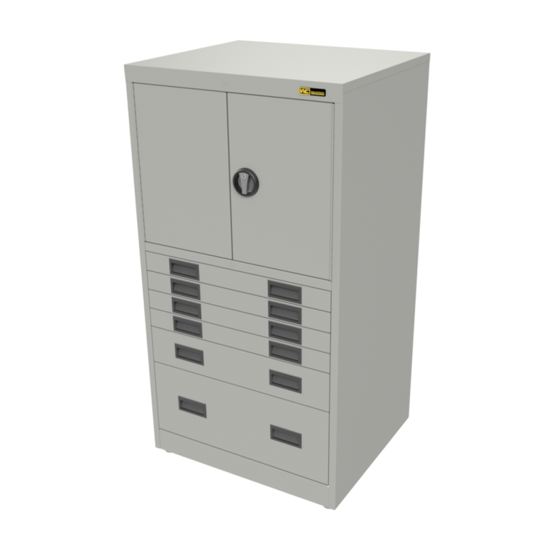 4x 3" + 1x 6" + 1x 12" Drawers / 2x 20" Top Doors