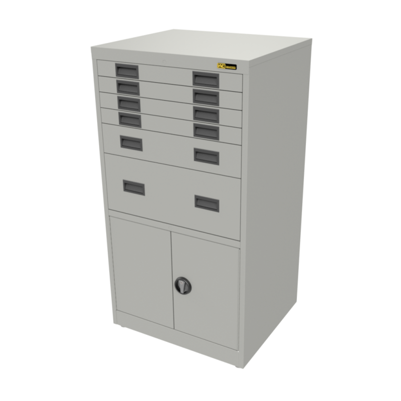 4x 3" + 1x 6" + 1x 12" Drawers / 2x 20" Bottom Doors