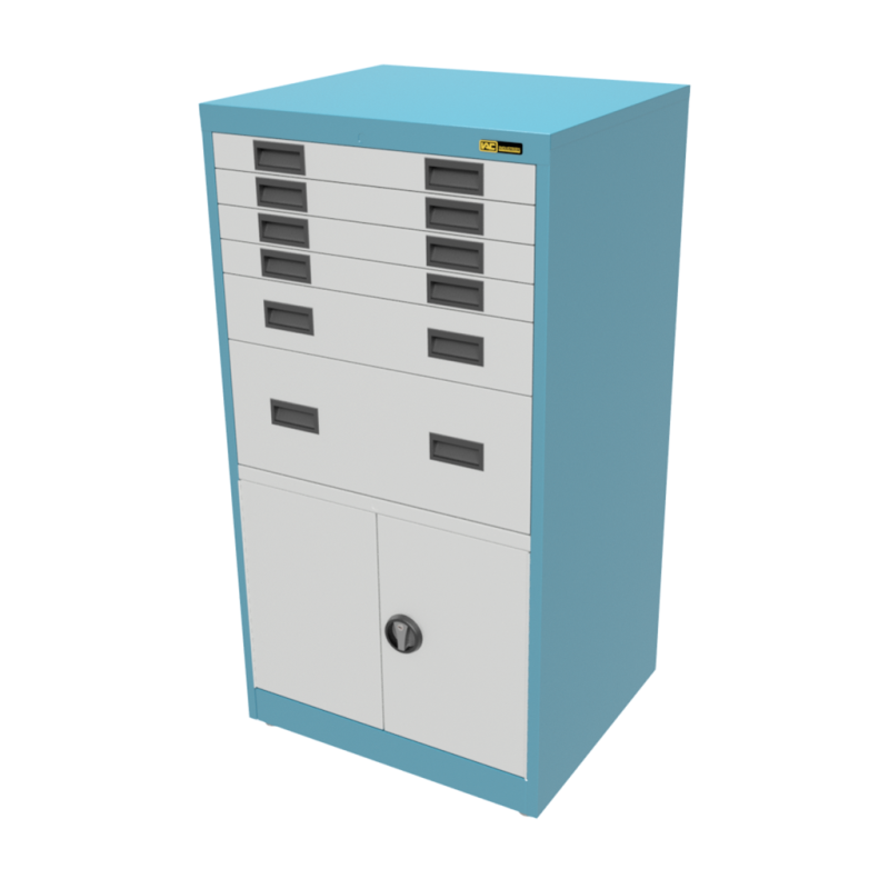 4x 3" + 1x 6" + 1x 12" Drawers / 2x 20" Bottom Doors