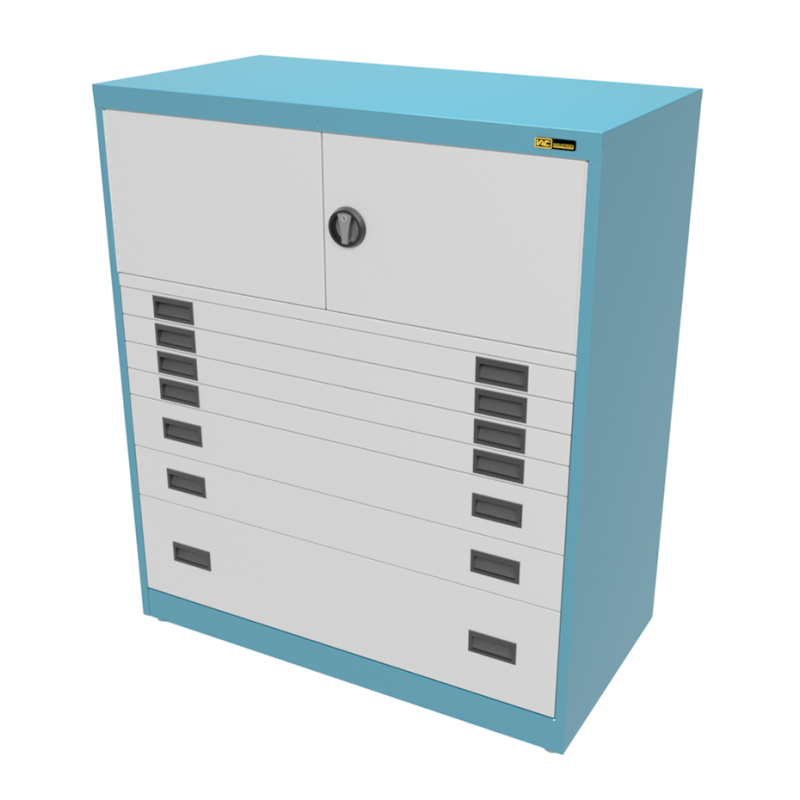 4x 3" + 2x 6" + 1x 12" Drawers / 2x 15" Top Doors
