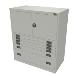 4x 3" + 1x 6" + 1x 12" Drawers / 2x 20" Top Doors