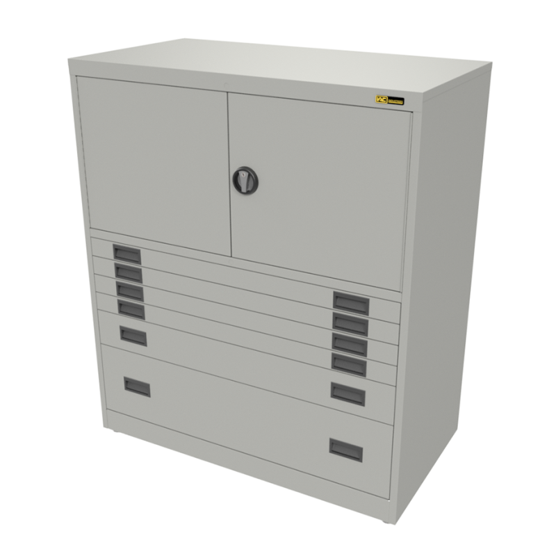 4x 3" + 1x 6" + 1x 12" Drawers / 2x 20" Top Doors