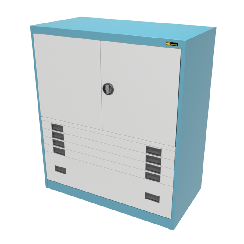 4x 3" + 1x 12" Drawers / 2x 26" Top Doors