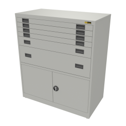 4x 3" + 1x 6" + 1x 12" Drawers / 2x 20" Bottom Doors