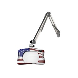 7 x 5.25" Rectangular Green-Lite® LED Magnifiers with Table Edge Clamp