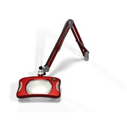 7 x 5.25" Rectangular Green-Lite® LED Magnifiers with Table Edge Clamp