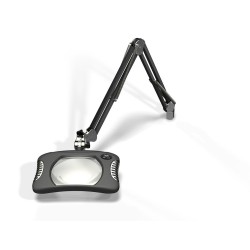 7 x 5.25" Rectangular Green-Lite® LED Magnifiers with Table Edge Clamp