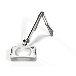 7 x 5.25" Rectangular Green-Lite® LED Magnifiers with Table Edge Clamp